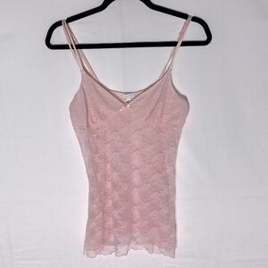 Jacob Light Pink Stretchy Semi Sheer Lace Camisole M